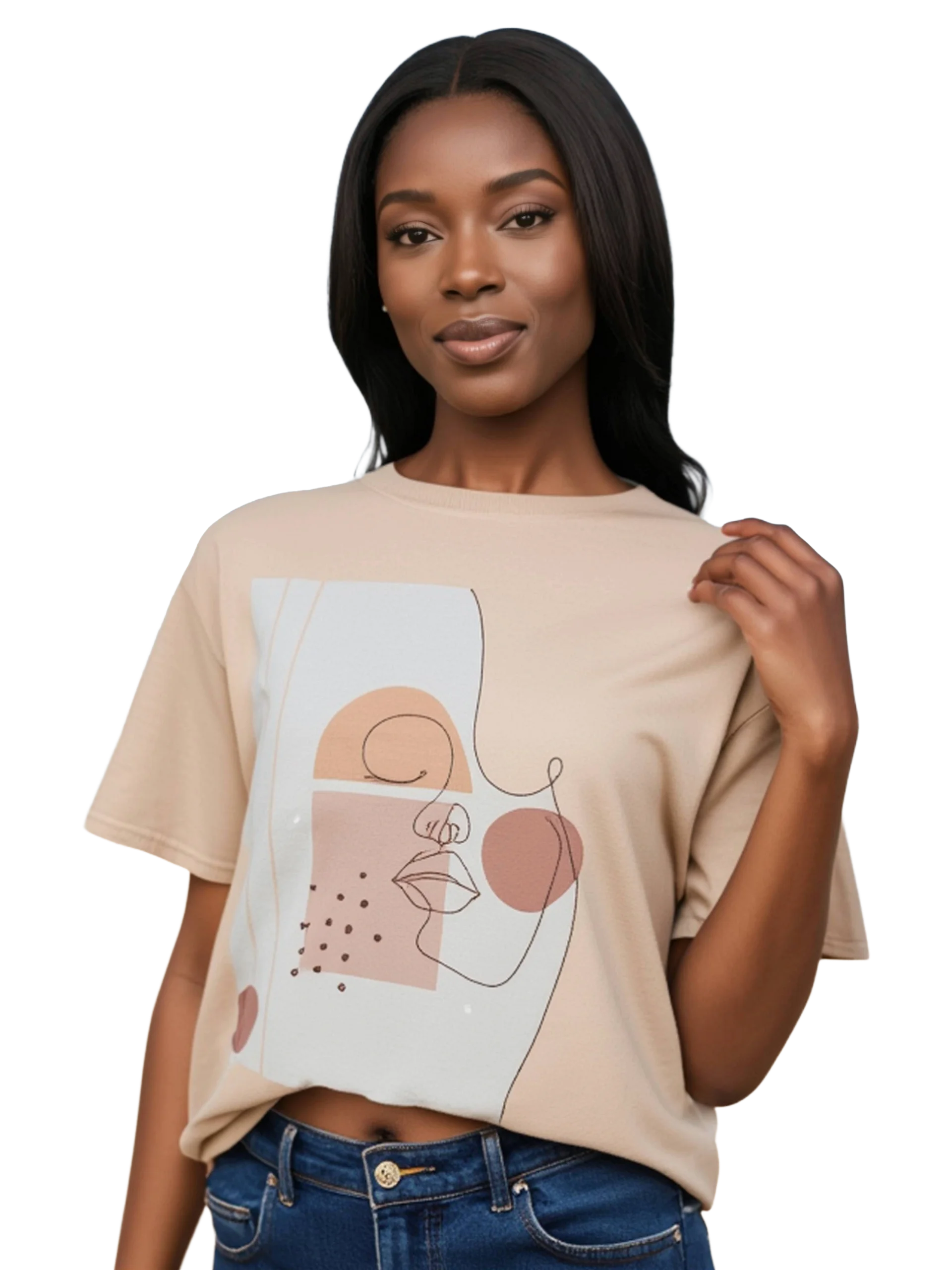 Abstract Face Minimalist T-Shirt product image (4)