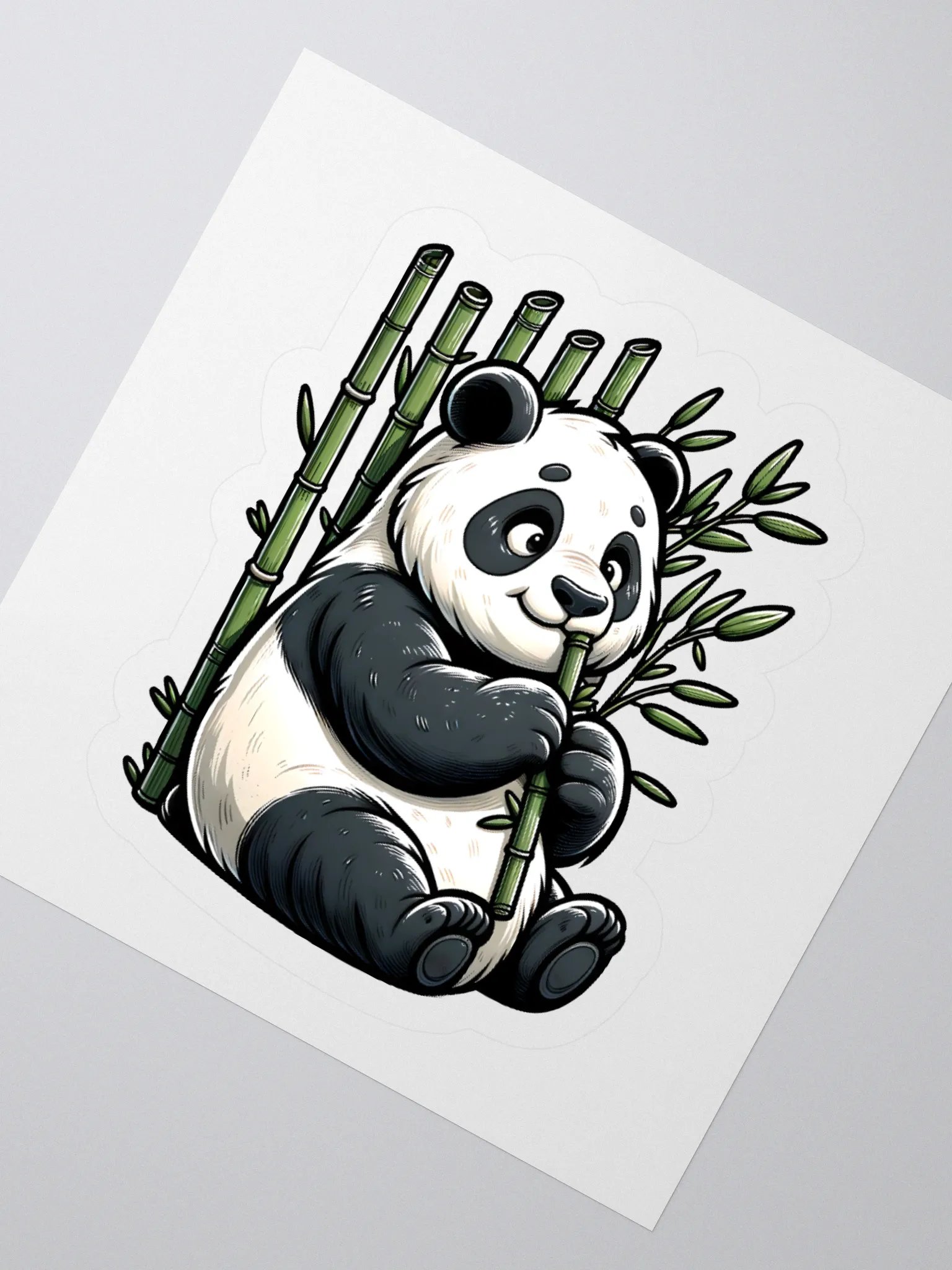 Cute Sticker of Panda Eating Bamboo product image (2)