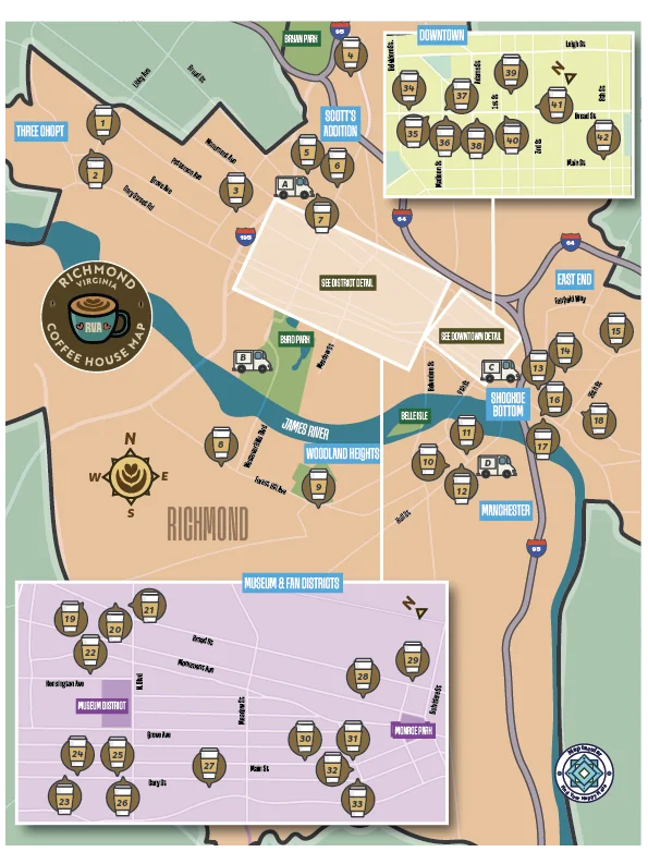 Richmond 2025 Coffee House Map - Instant Digital Download product image (2)