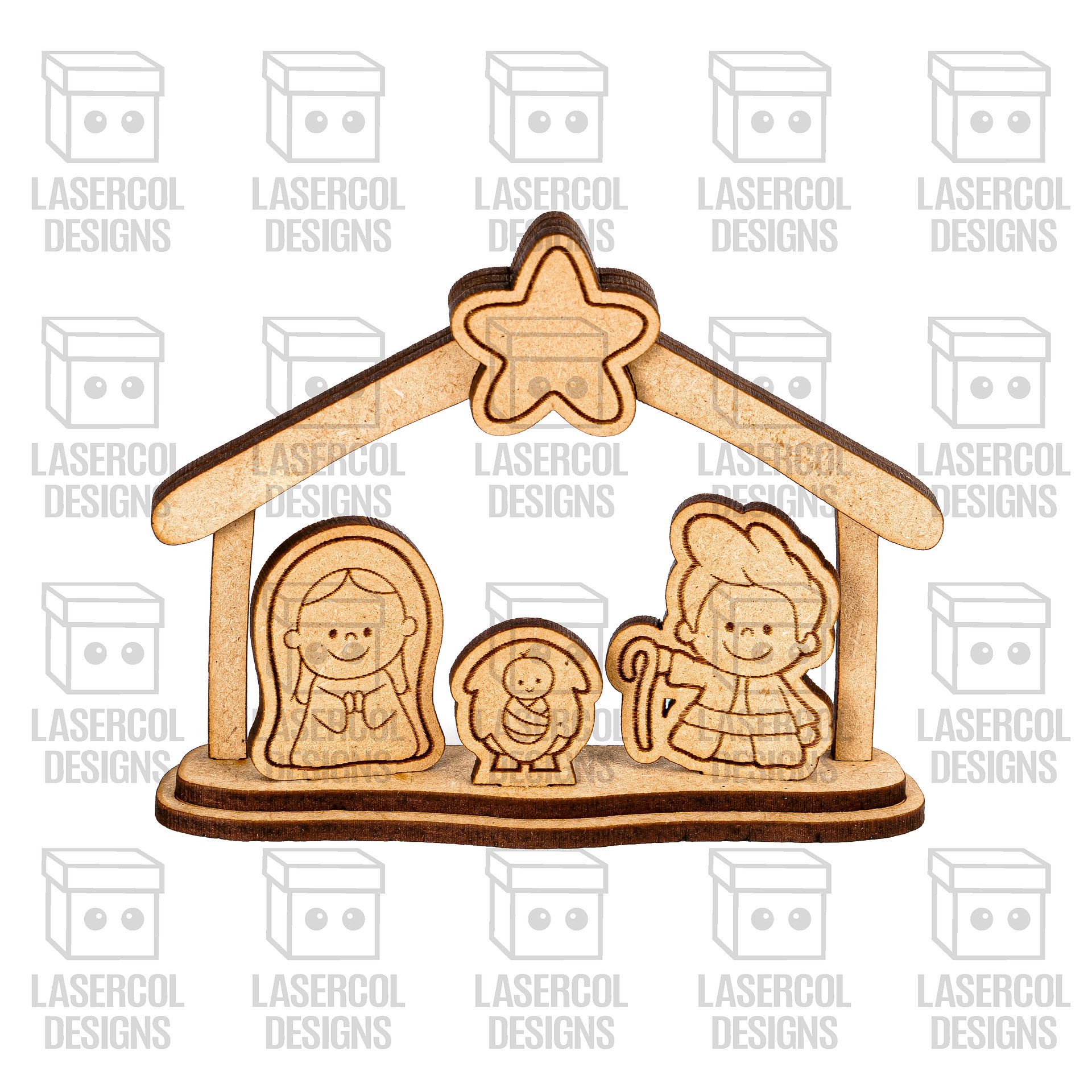 Small Nativity Scene Gift Set 4 - Christmas - Laser Cut Files product image (3)