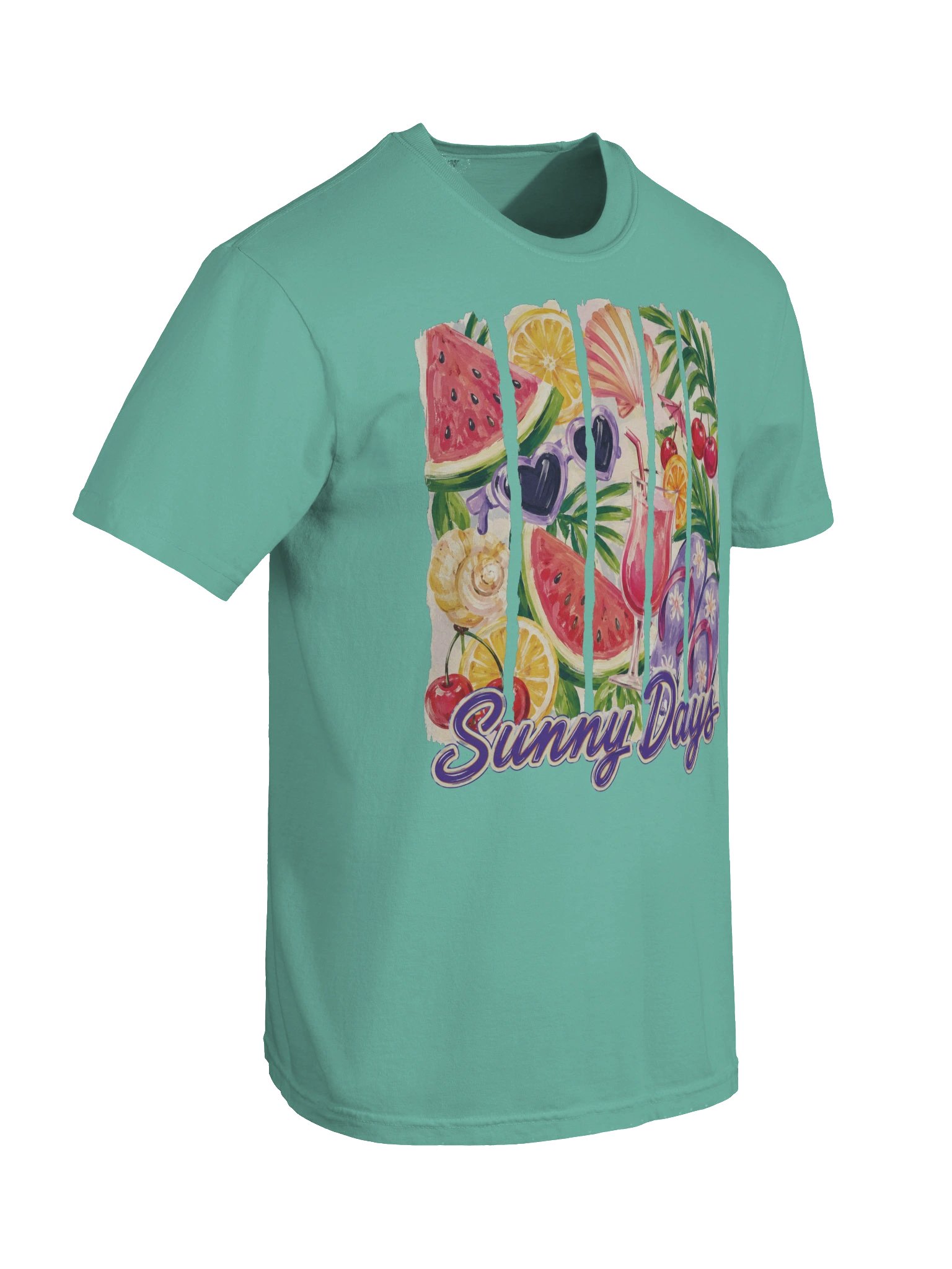 Sunny Days — Hand-Painted Summer Collage Tee product image (6)