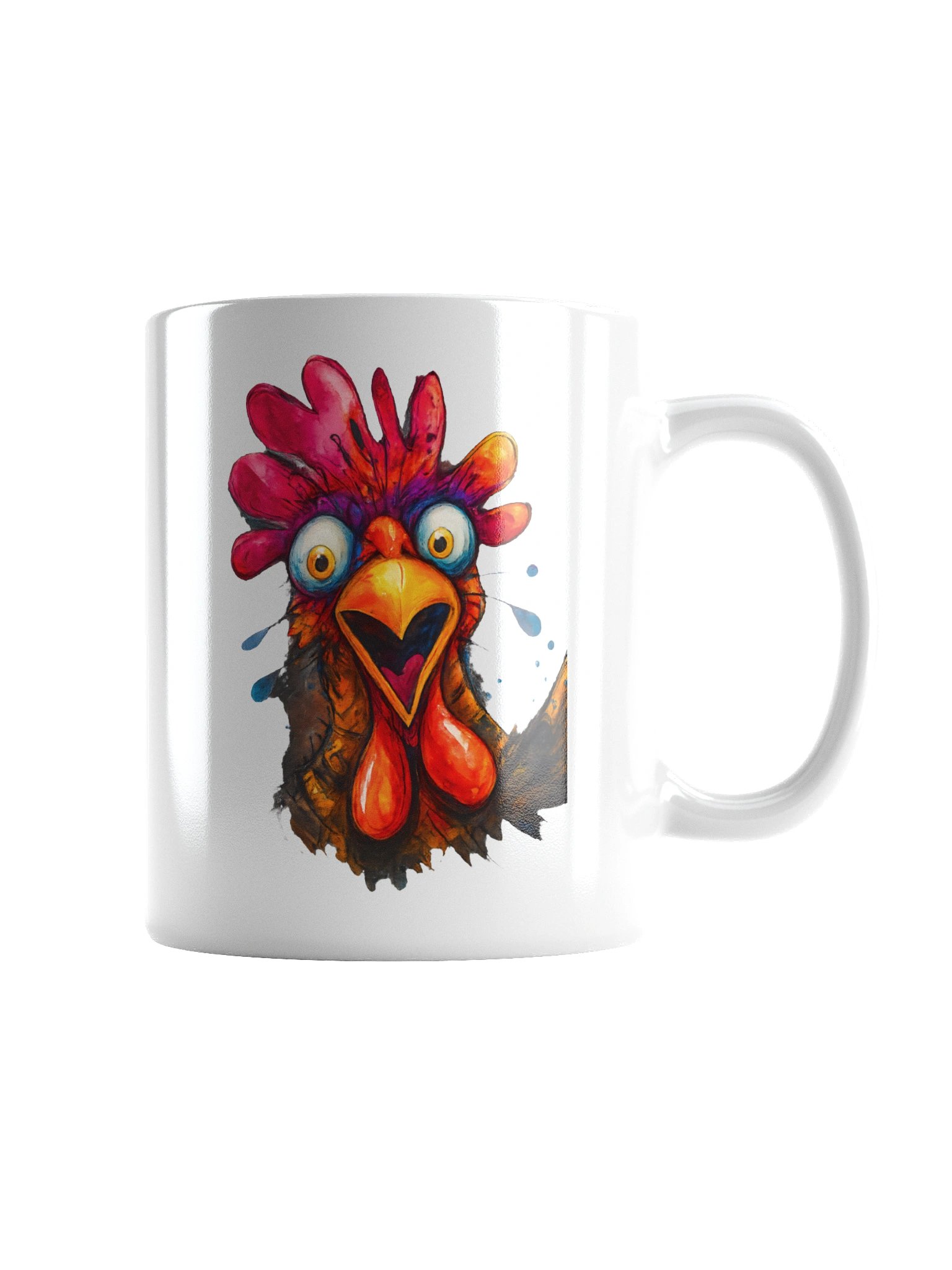 Squawking Roosters White Glossy Mug product image (5)