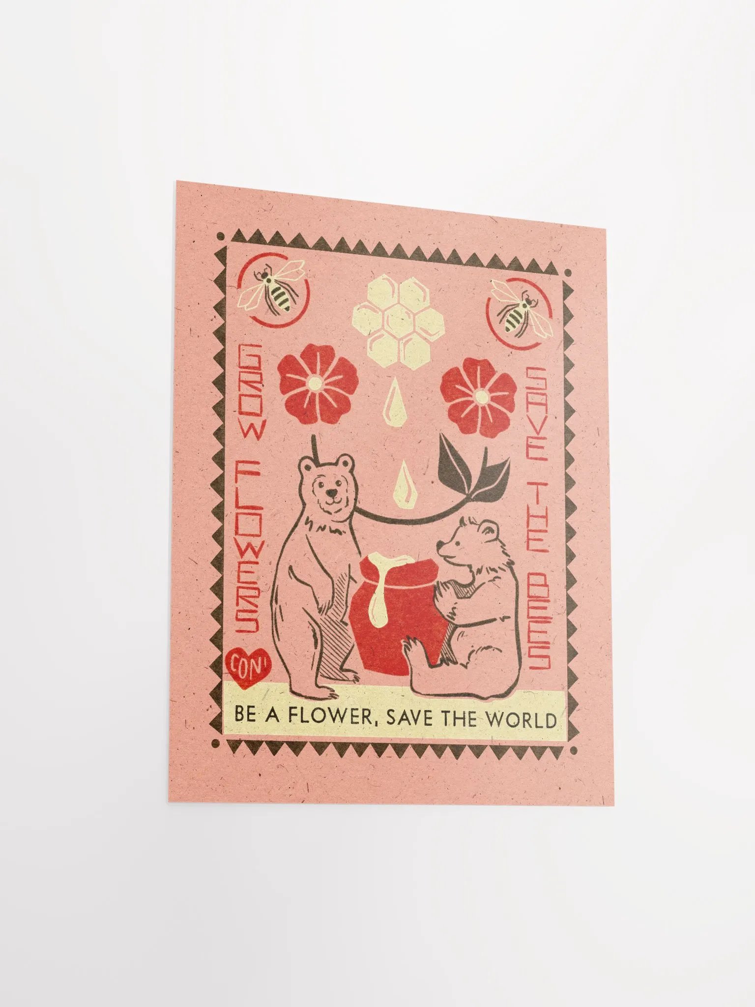 Save the Bees Pink print product image (3)