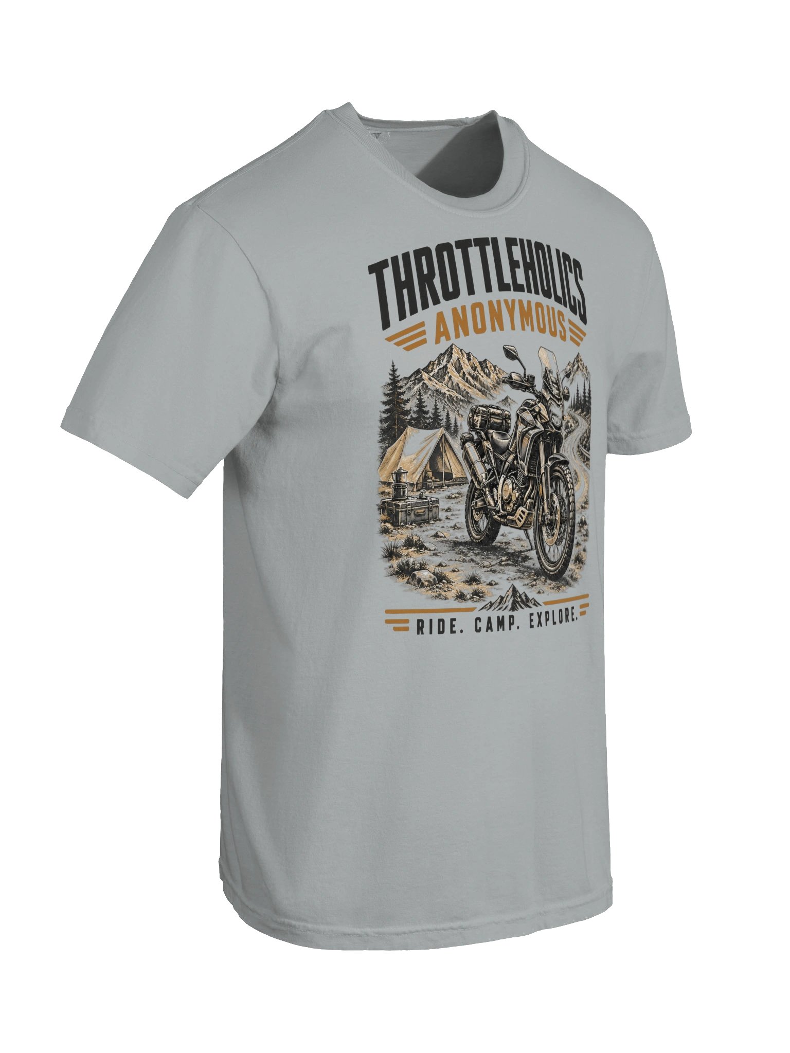 Ride. Camp. Explore. | ADV & Motorcycle Camping Tee product image (6)