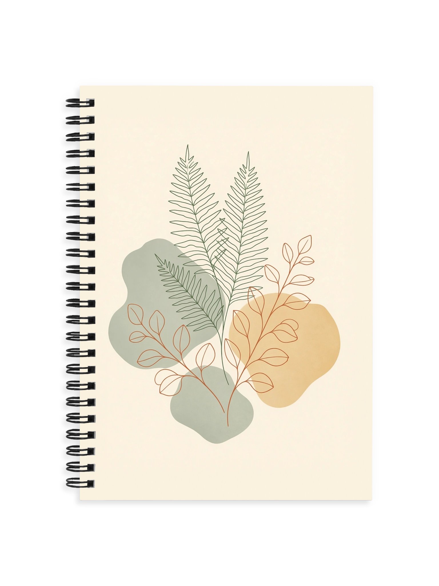 Fern & Eucalyptus Line Art Spiral Notebook product image (1)