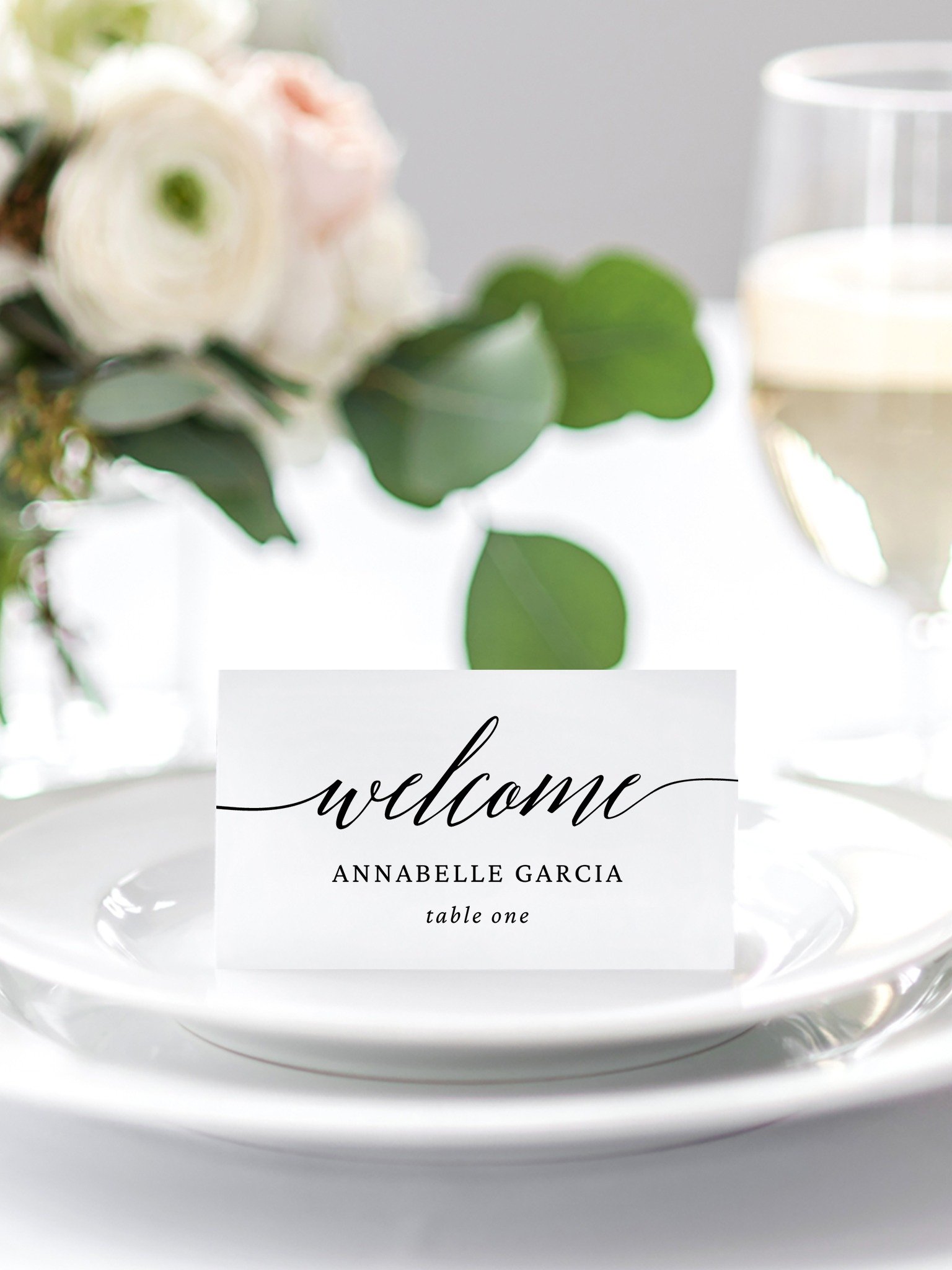 Modern Script Wedding Place Card Canva Template MSC product image (3)