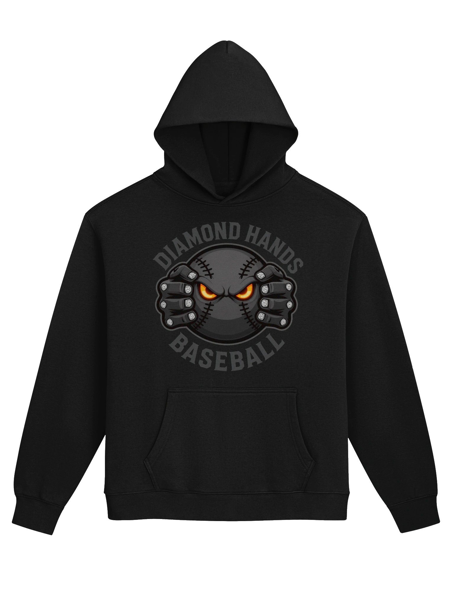 Diamond Hands Baseball Stealth Hoodie product image (1)