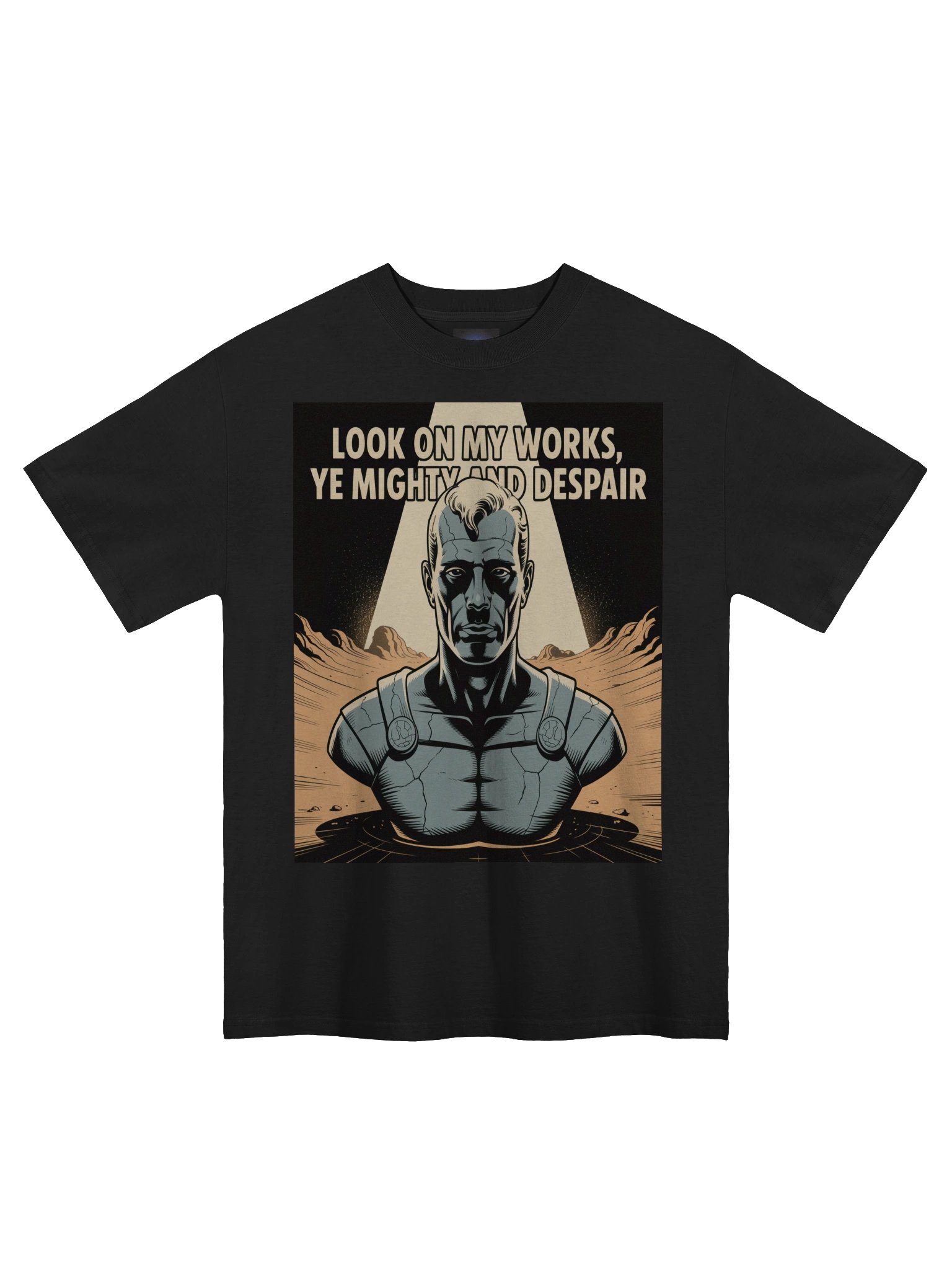 Look Upon My Works: Ozymandias Inspired Oversized Faded T-Shirt product image (3)
