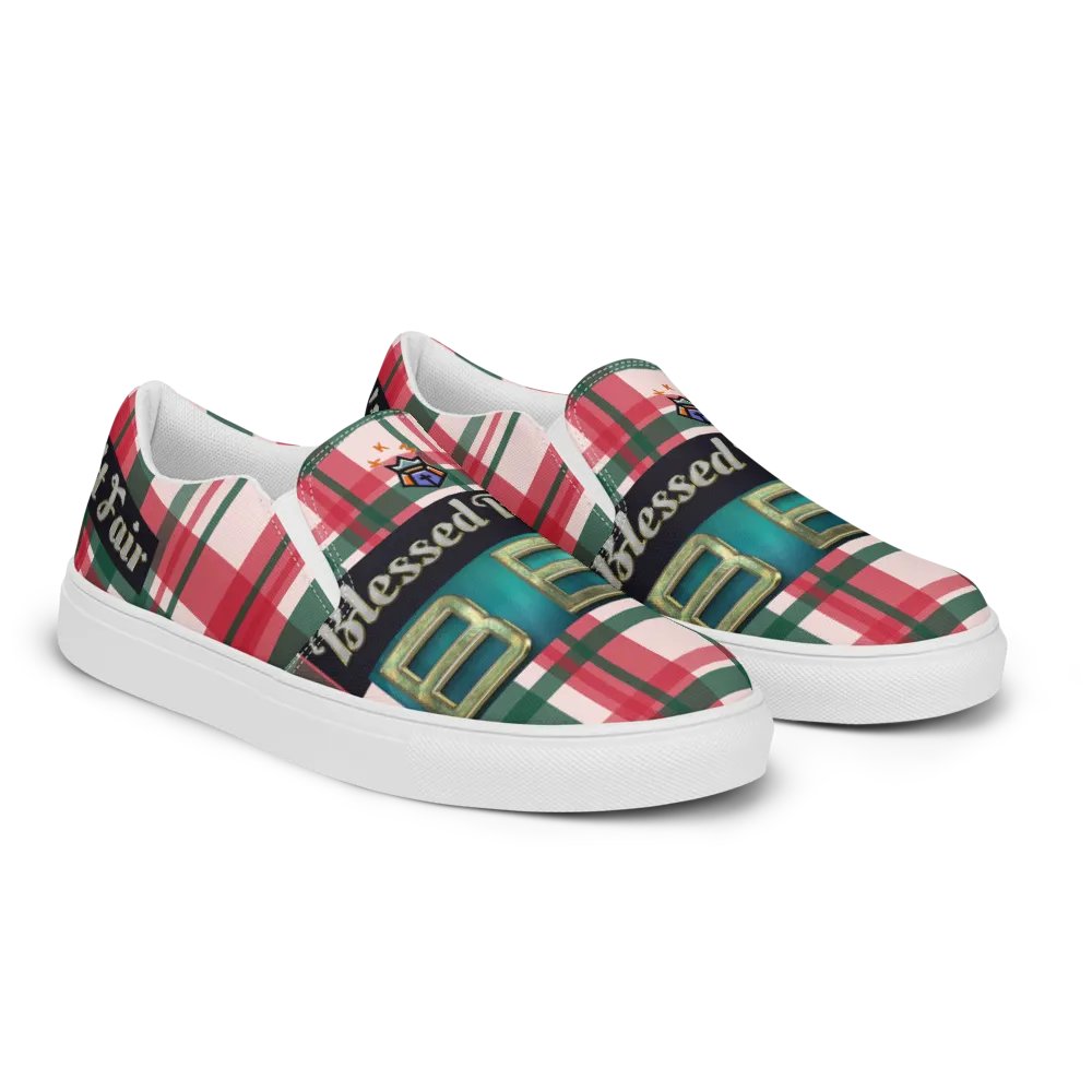 BBG Red and Green Plaid Women's Slip On product image (9)