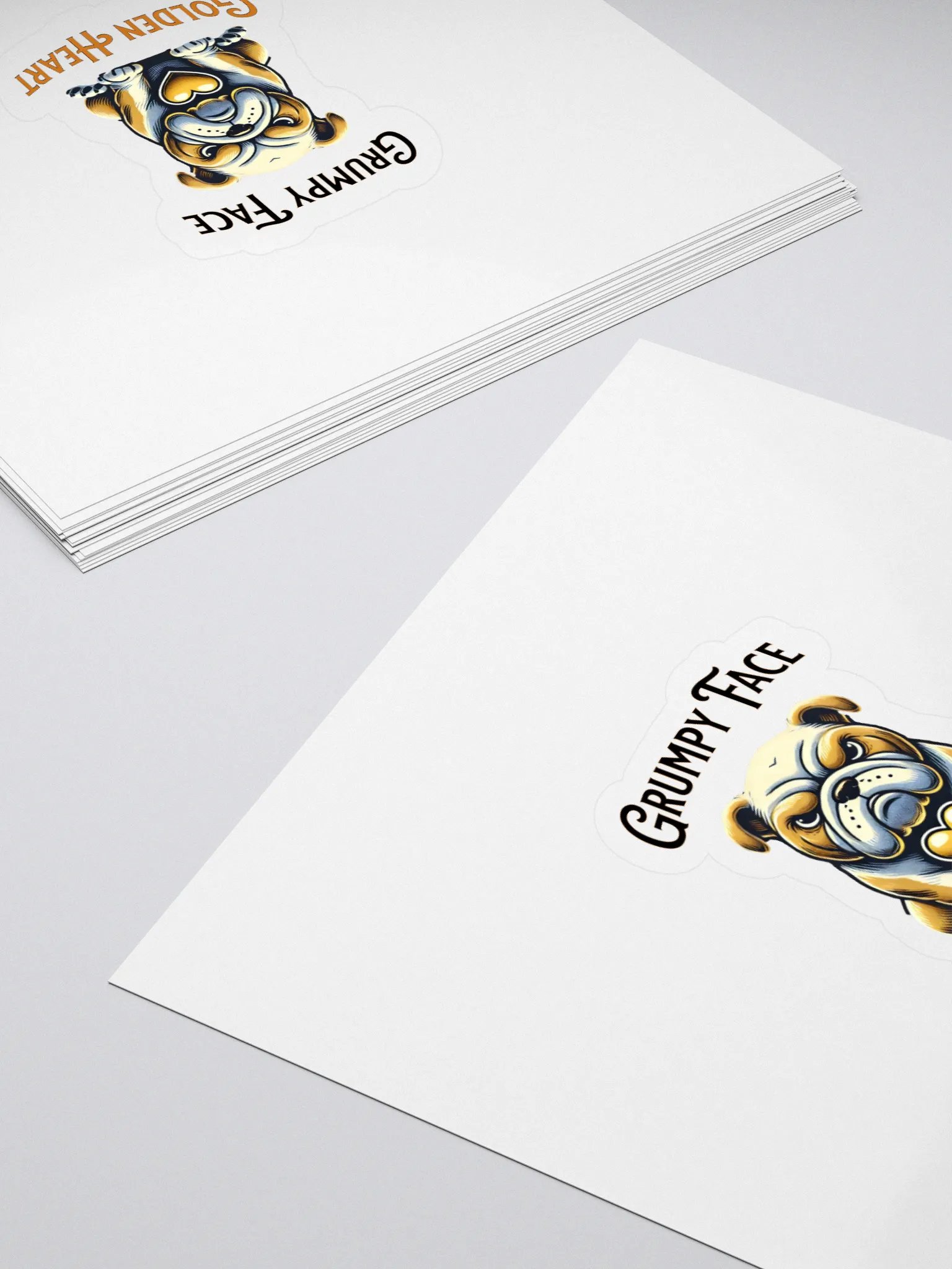 Grumpy Face Golden Heart Sticker product image (4)