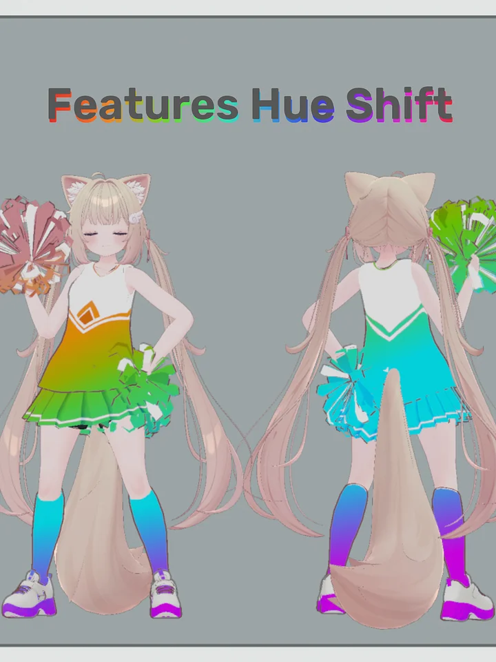 Cheerleader Outfit with Pompoms for Chiffon (VRChat) product image (1)