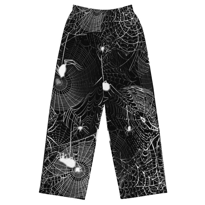 Black and White Spider Webs Wideleg Pants product image (2)
