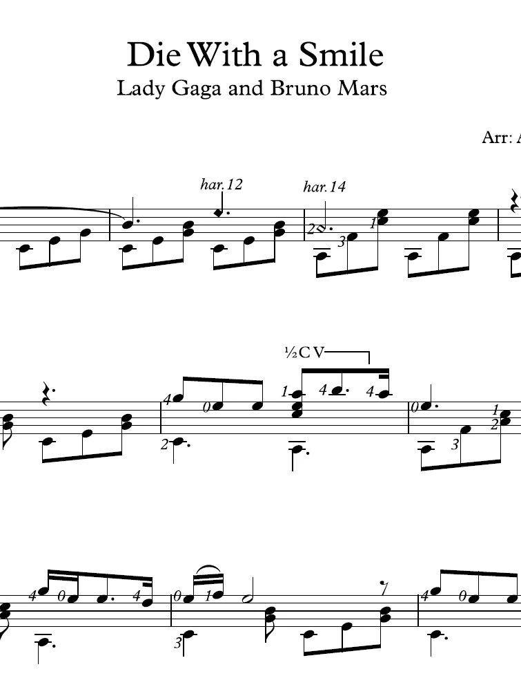 Die With A Smile - Bruno Mars and Lady Gaga product image (3)