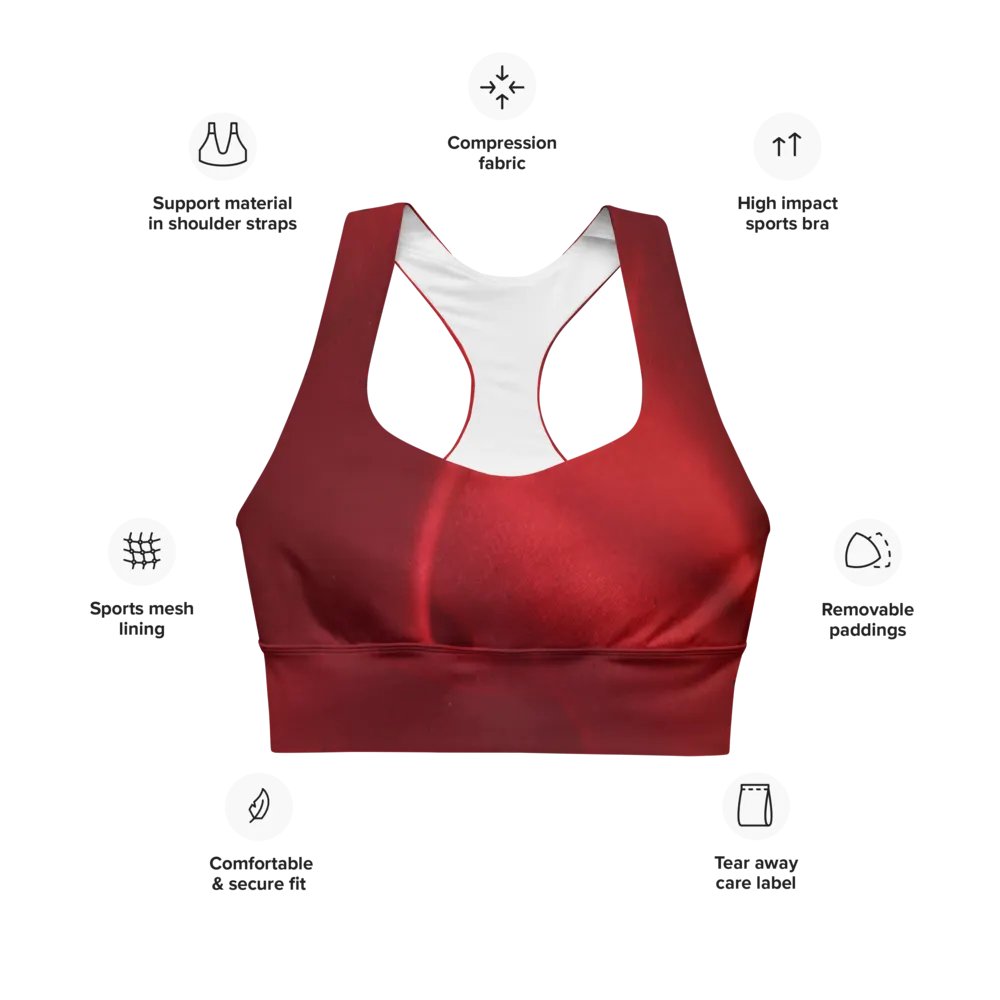Radiant Red Longline Sports Bra product image (12)