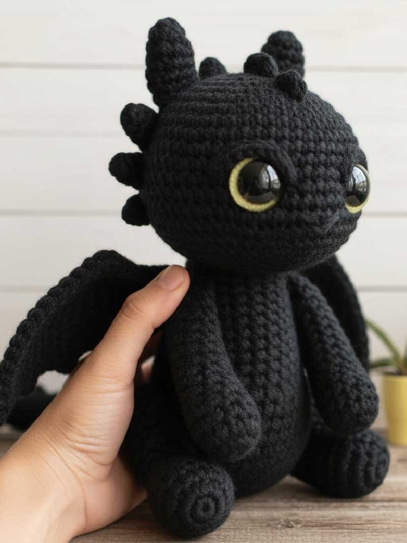 Dragon Amigurumi Crochet Pattern PDF, Realistic Fantasy Dragons Plush, Detailed Wings & Horns, Advanced DIY Toy product image (6)