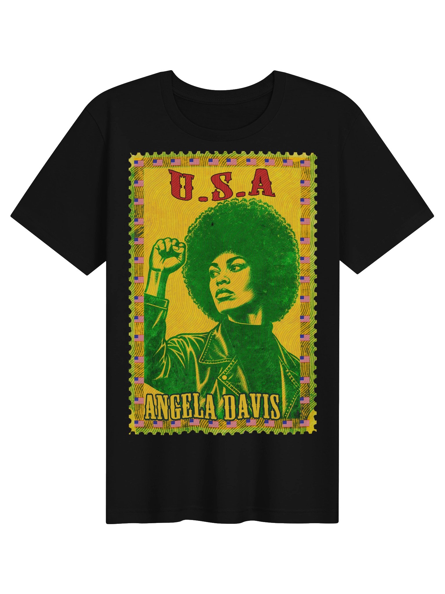 Angela Davis Vintage USA Postage Stamp T-Shirt product image (6)
