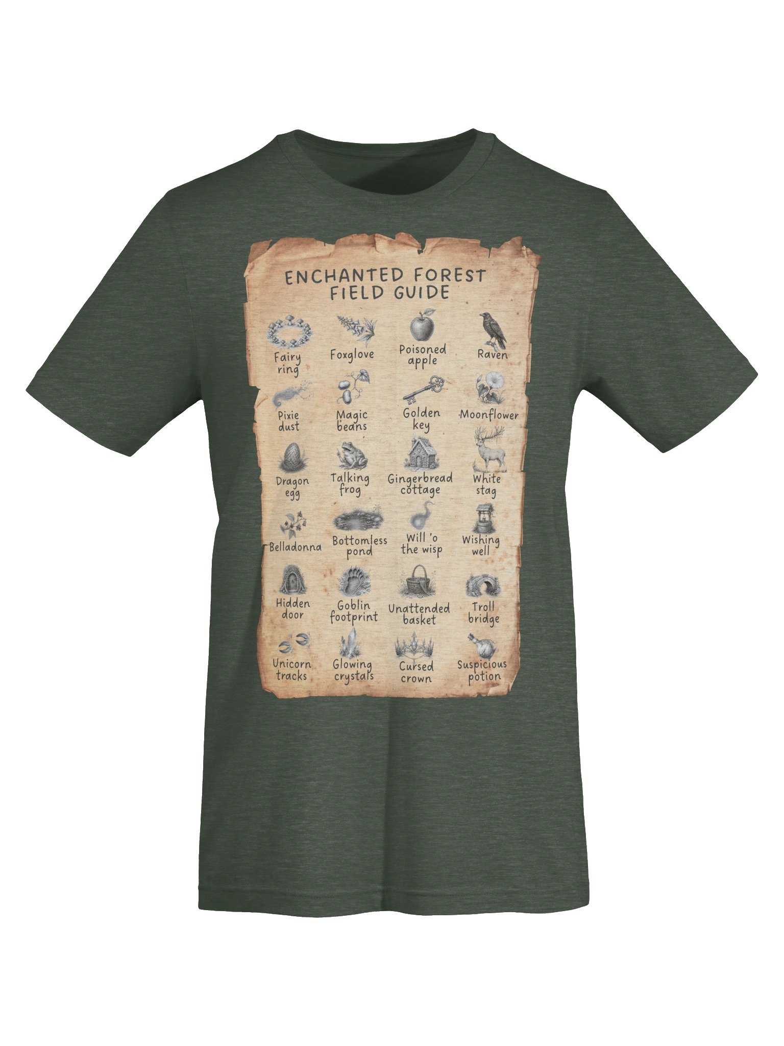 Enchanted Forest Field Guide Tee, Whimsical Fairytale Graphic product image (6)
