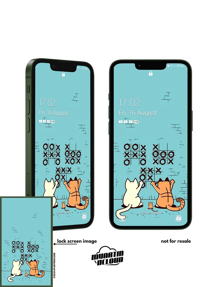 Playful Paws Tic-Tac-Toe Lock Screen Wallpaper product image (1)