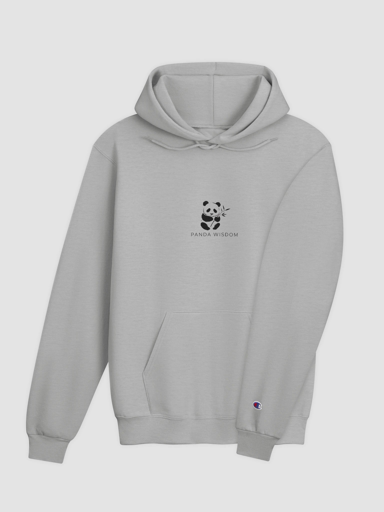 Panda Wisdom Unisex Hoodie - Black on White product image (4)