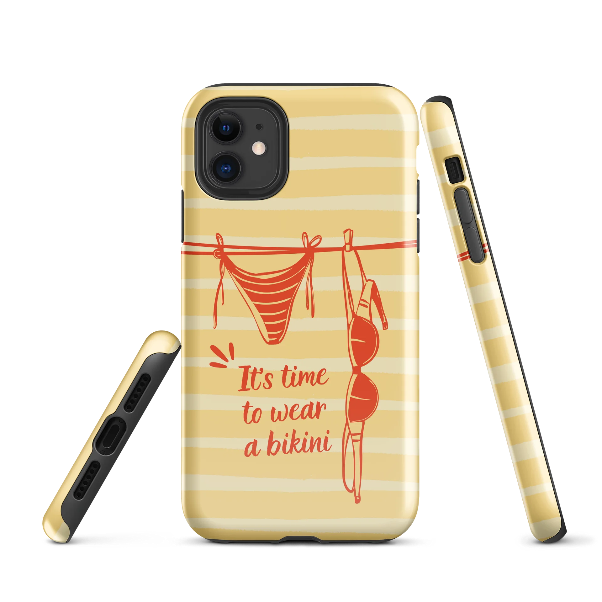 Retro Summer Red Bikini Stripes Beach Phone Case product image (1)