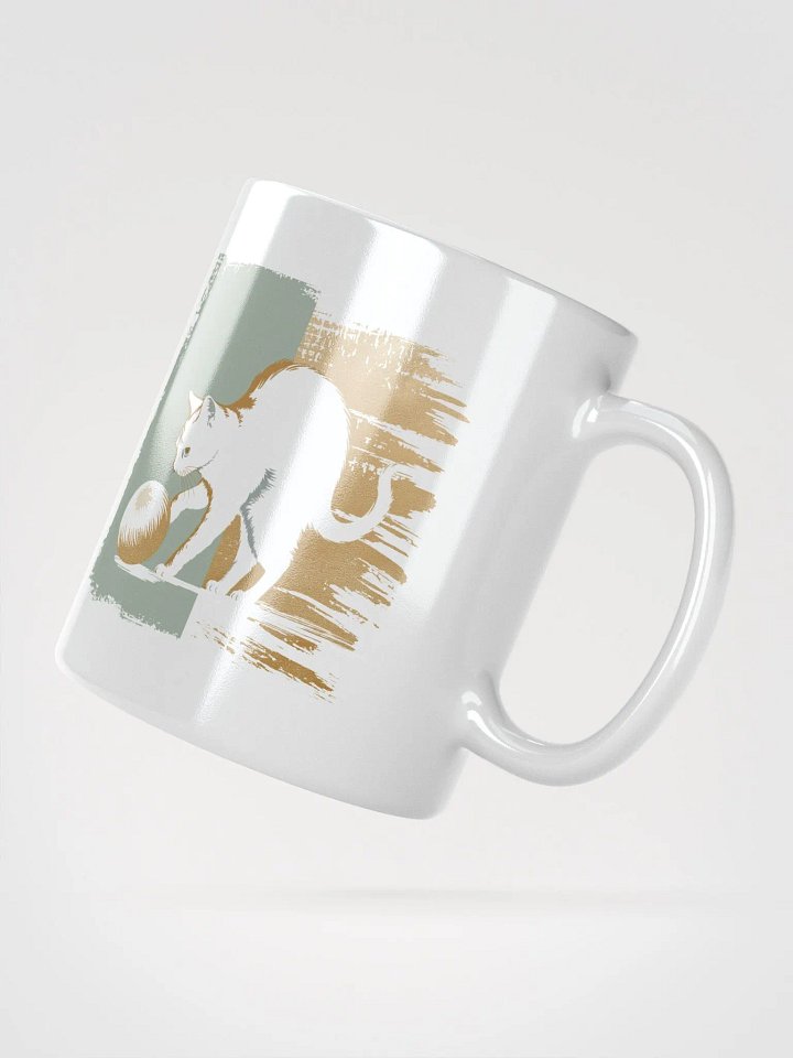 Holiday cat charm -white mug product image (2)