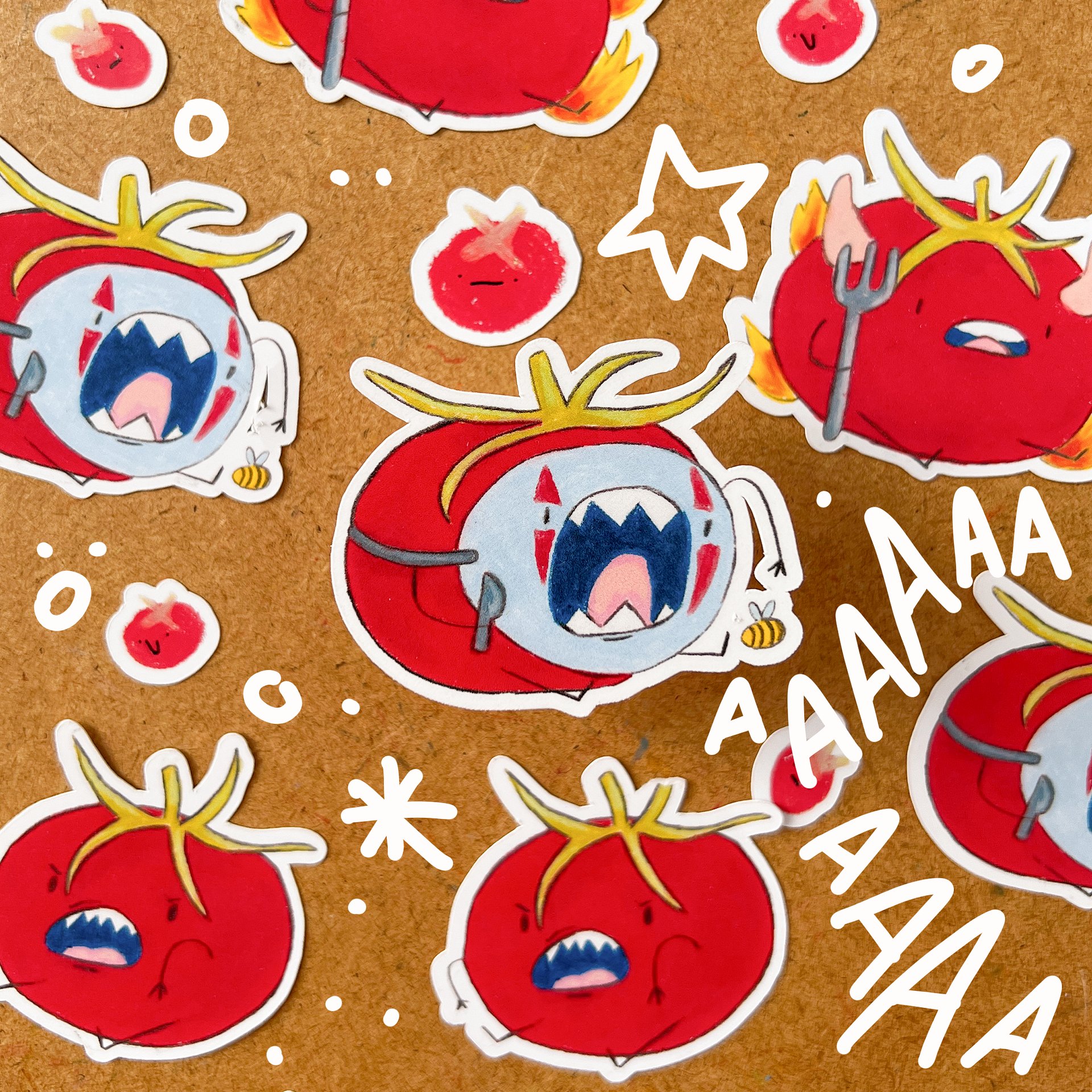 Tomato with bee sticker product image (1)