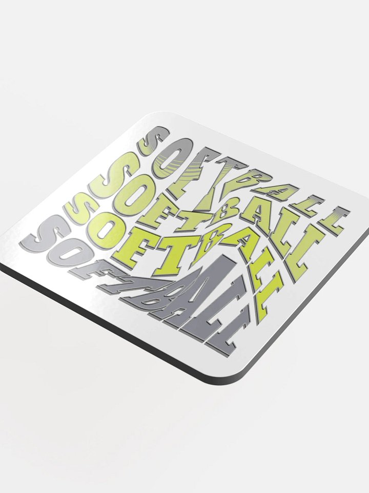 Swirl Softball Dynamic Splash Glossed Coaster product image (1)