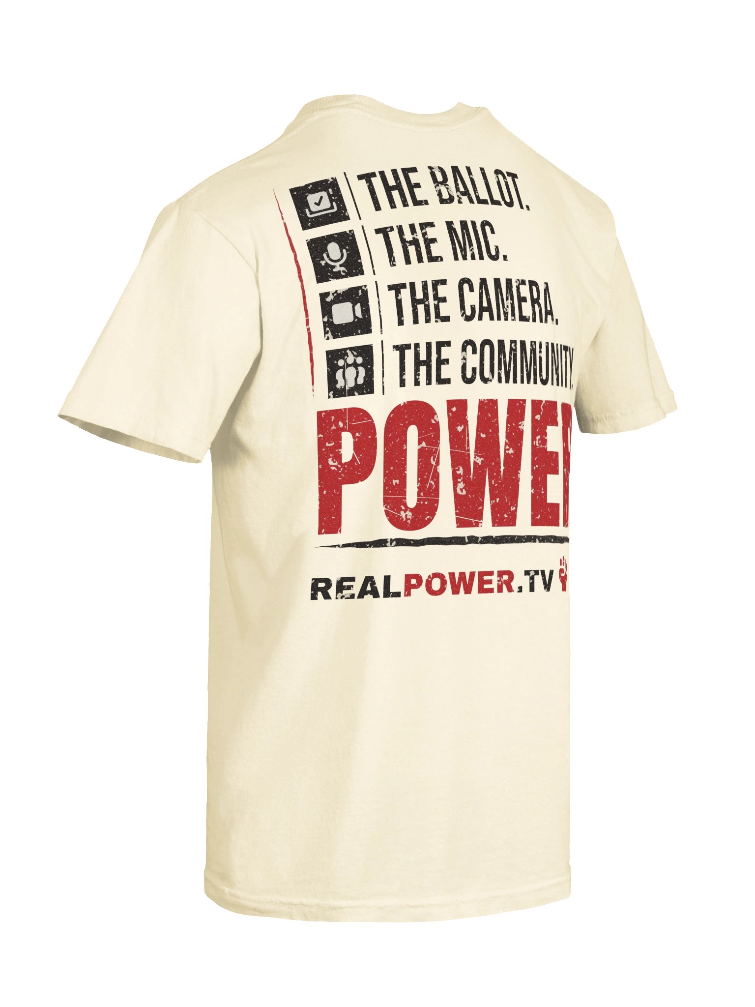 BALLOT. MIC. CAMERA. COMMUNITY. Tee — The Saying Wall product image (12)