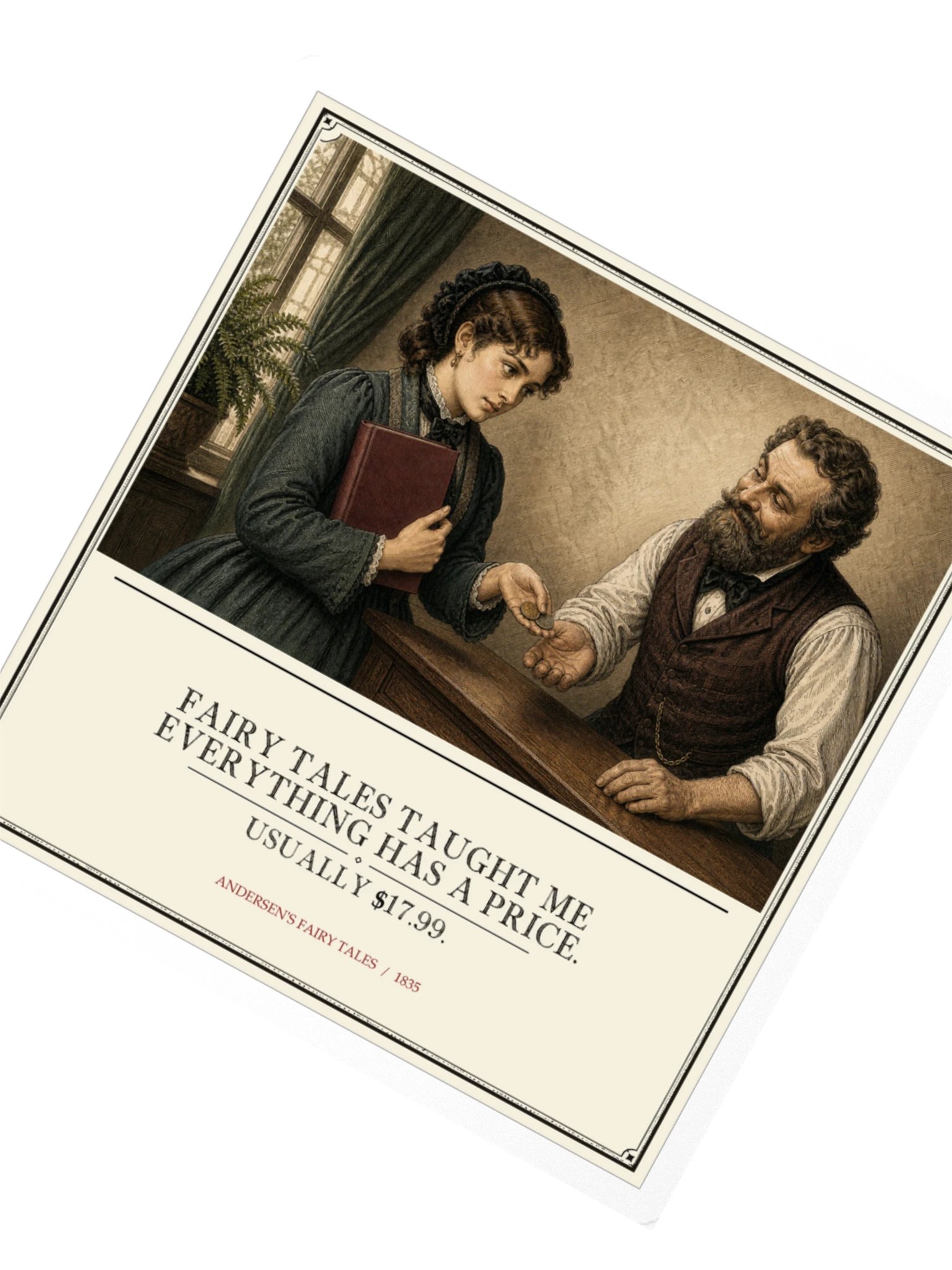 Fairy Tales Taught Me Everything Has Price -- Andersens Fairy Tales Sticker product image (2)