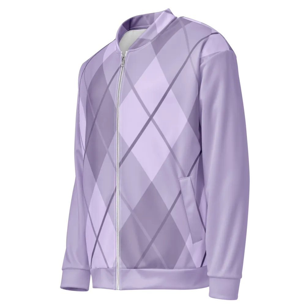 Lilac Argyle Bomber Jacket product image (3)