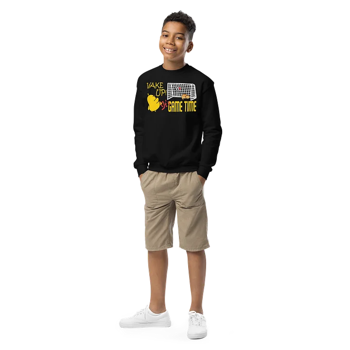 Soccer Cat (WAKE UP, It's GAME TIME) - Unisex Youth Sweatshirt product image (1)