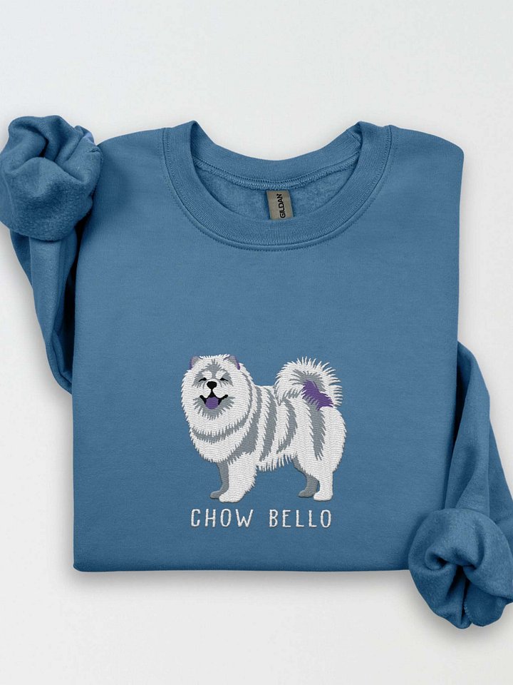 Chow Bello Sweatshirt(Embroidered) of a Chow Chow(White) product image (1)