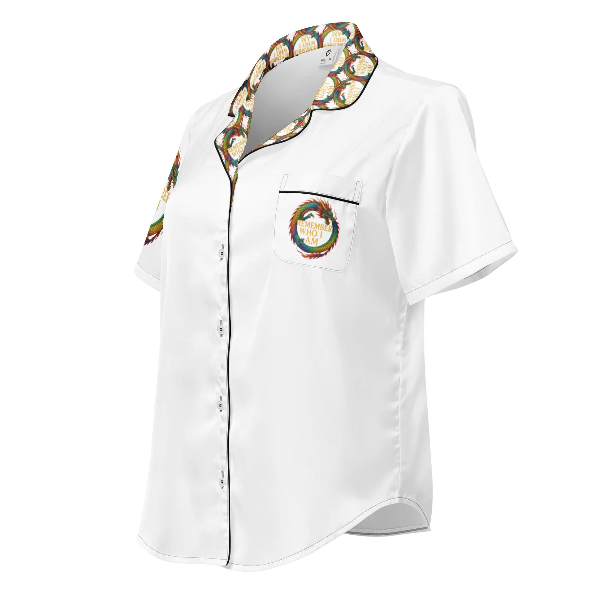 🕊️ Remember Who I Am – Silky Statement Pyjama Shirt Soft to the touch. Loud in meaning. product image (1)