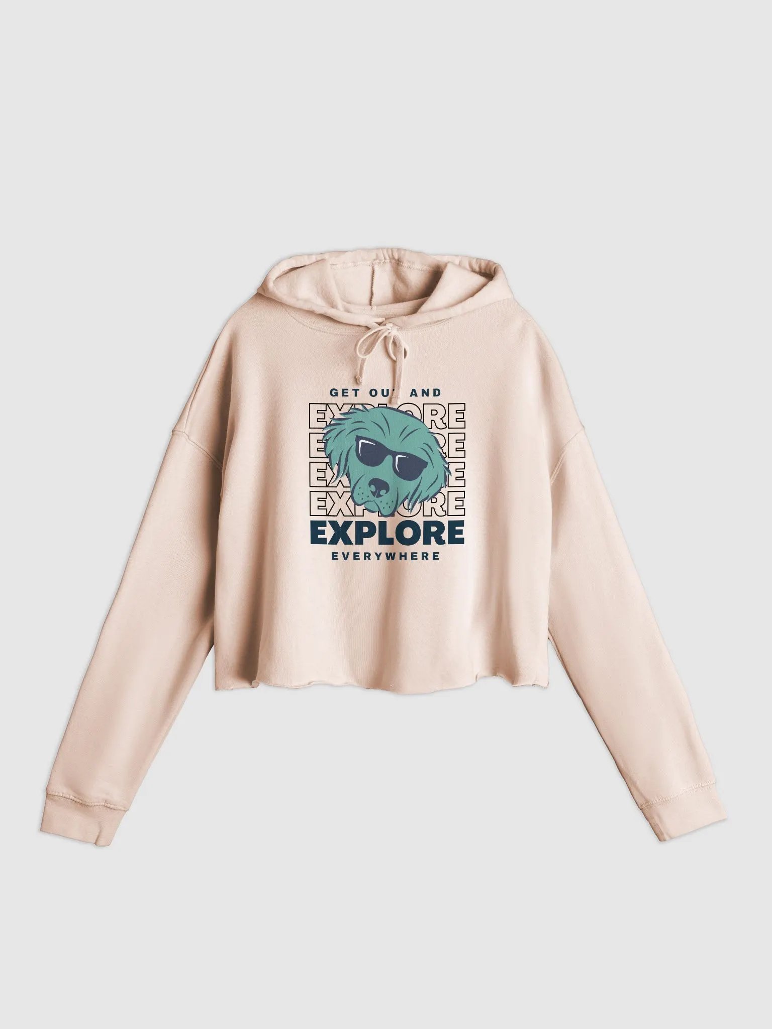 Seconds to Go Exploration Women's Crop Hoodie Navy Blue Graphic product image (1)