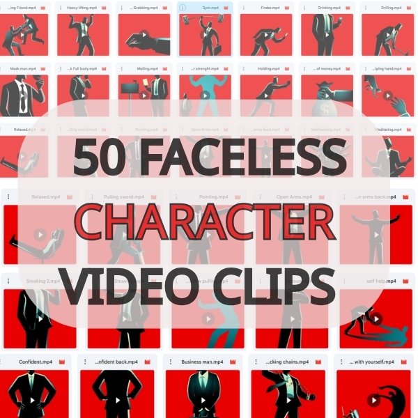 50 Faceless Character Video Clips (MP4) product image (1)