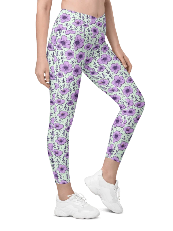 Lavender Fields — Soft Floral Crossover Leggings product image (4)