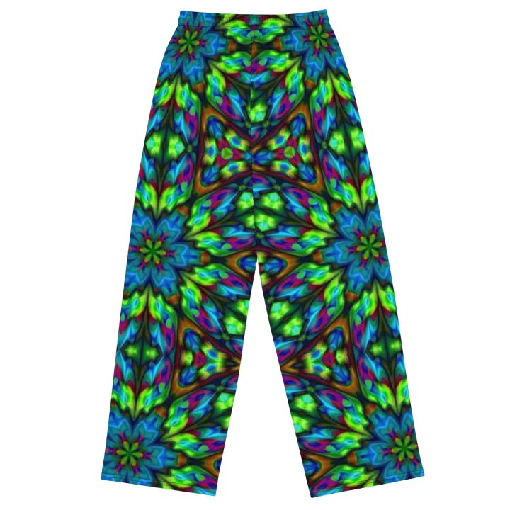 Green Blue Geometric Kaleidoscope Wideleg Pants product image (1)