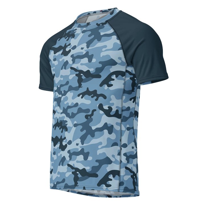 Blue Camo Men Short Sleeve Rashguard product image (1)