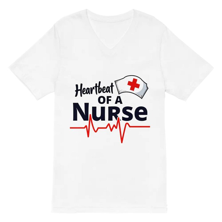 Heartbeat of a Nurse V-Neck Tee product image (2)