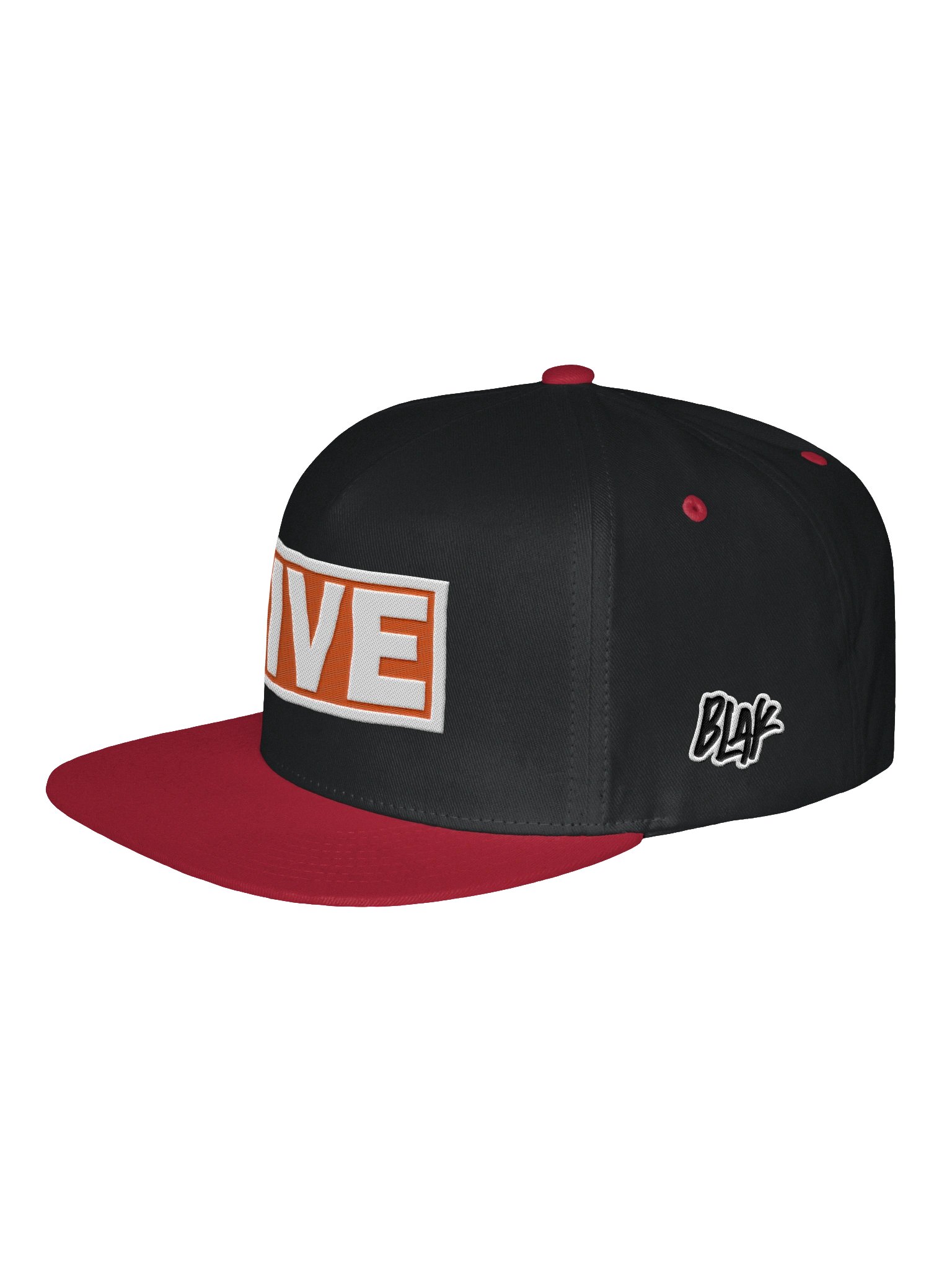 BlaakBrand LIVE Action Flat Brim Snapback - Black with Red product image (2)