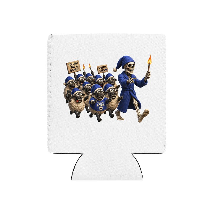 ''Sheeples Follow The Bones'' Coozie Can Cooler product image (2)