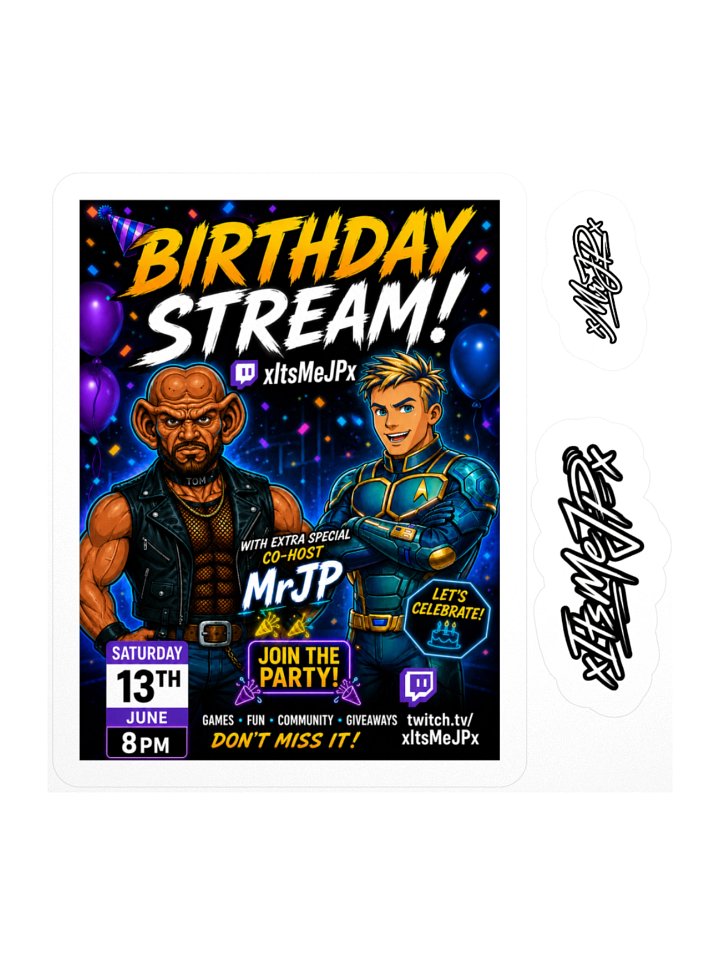 JP Bday Poster Stickers product image (1)