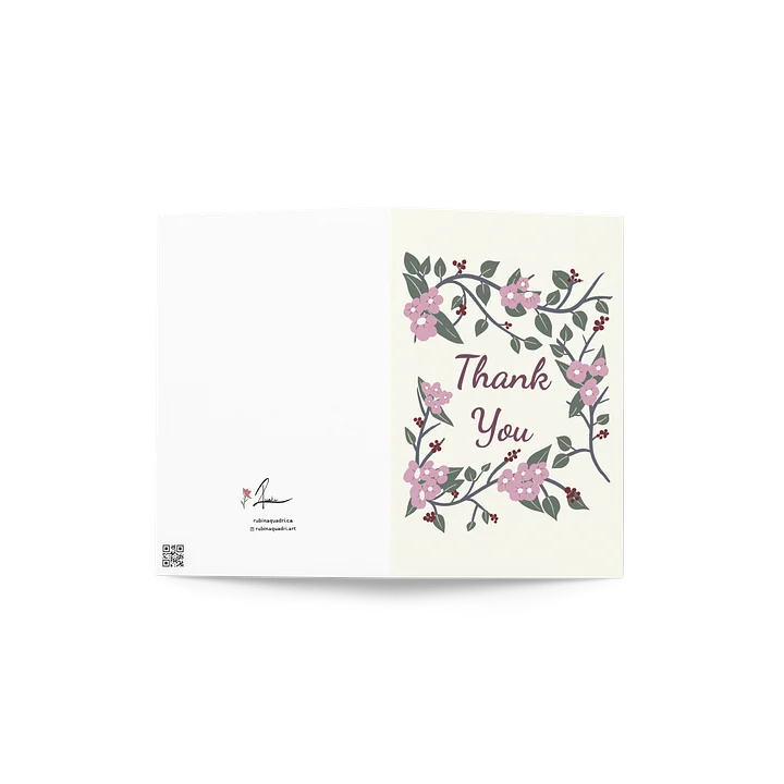 Thank You Botanical Garland | Mauve Pink & Slate Grey on Ivory product image (2)