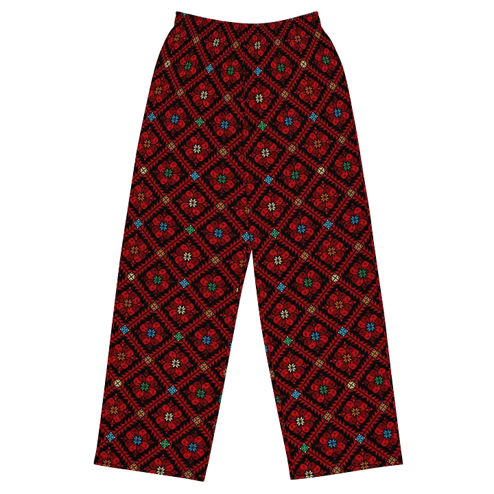 Red Tatreez Wide Leg Unisex Pants product image (1)