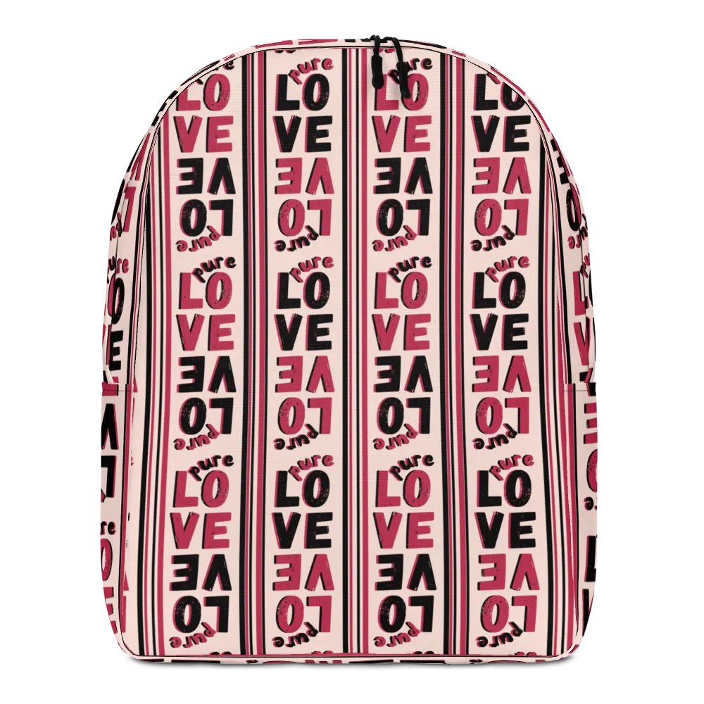 Pure LOVE dual Color Stripes on peach Background - Minimalist Backpack product image (7)