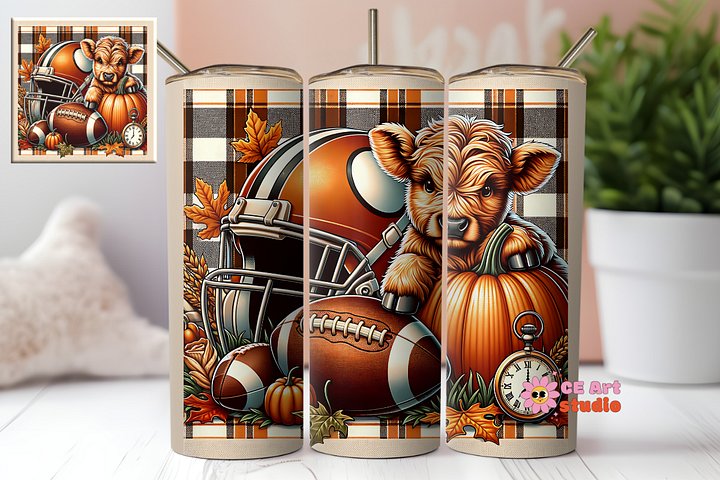 Tis' The Season Cow Tumbler Wrap PNG product image (1)