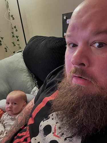 Baby hangs #dad #dadlife