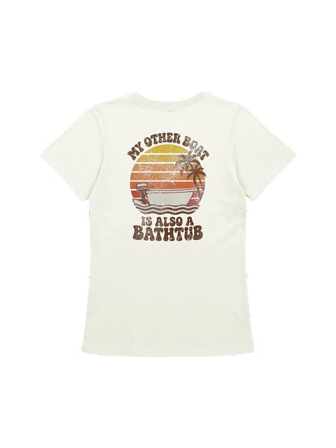 My Other Boat Is Also A Bathtub - 70s Sunset - Women's Relaxed Tee - back
