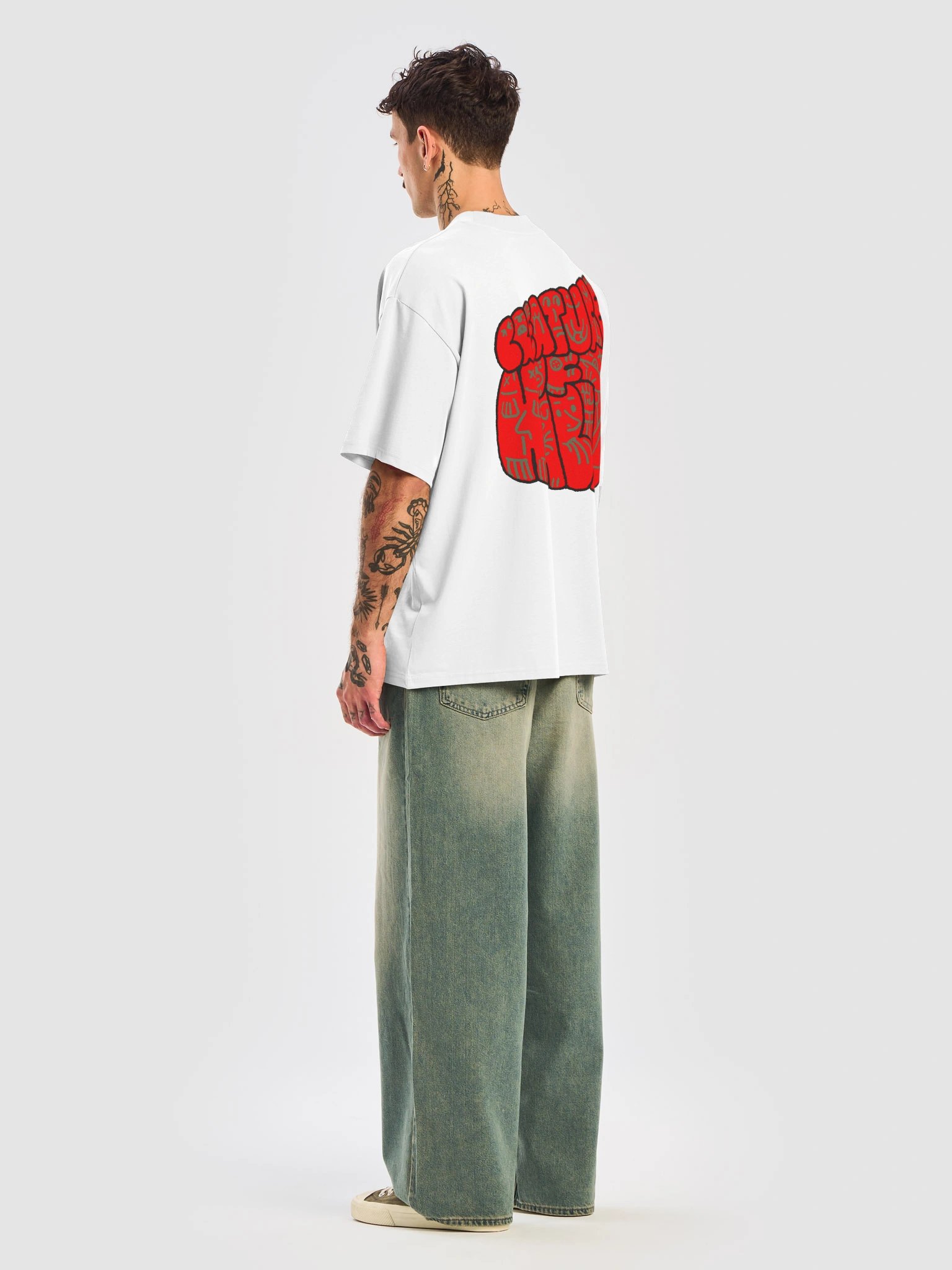 Squiggles White Oversized T-Shirt product image (6)