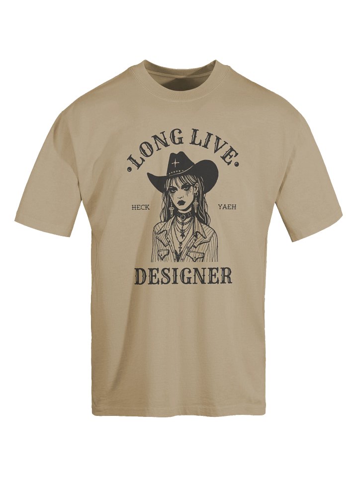 Heck Yes Designer Cowboy Premium Oversized Faded T-Shirt product image (1)